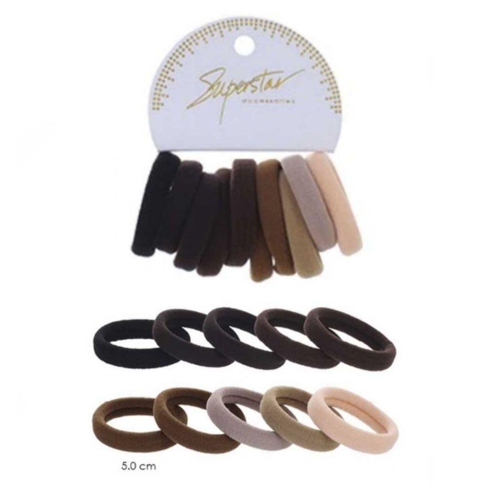 Assorted Hair Ties, Brown